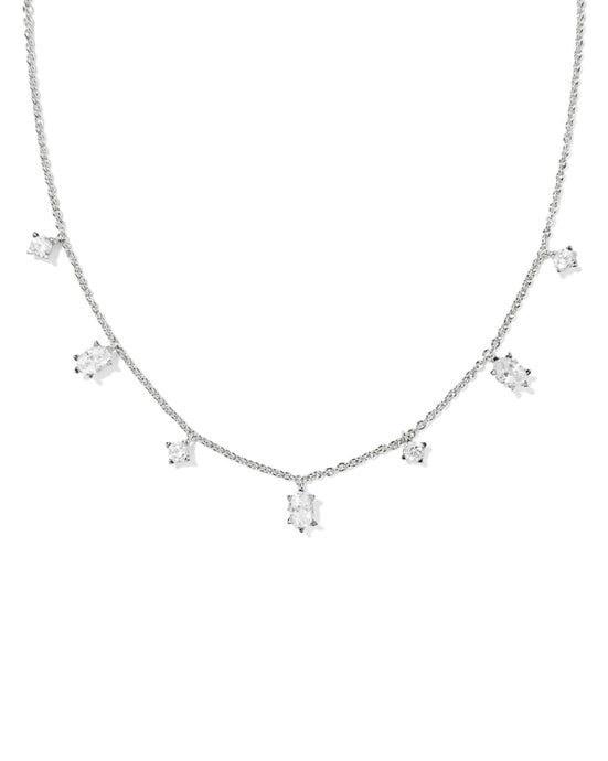 Kendra Scott Silver Cailin Strand Necklace in White CZ