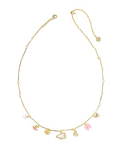 Load image into Gallery viewer, Kendra Scott Gold Cheer Charm Necklace in Pink/White Mix