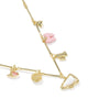 Kendra Scott Gold Cheer Charm Necklace in Pink/White Mix