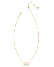 Load image into Gallery viewer, Kendra Scott Elisa Gold Color Burst Frame Short Pendant Necklace in White MOP