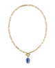 Kendra Scott Elisa Enml Lnk Chain Necklace Gold/Cobalt Illusion