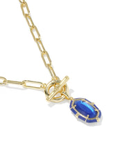 Load image into Gallery viewer, Kendra Scott Elisa Enml Lnk Chain Necklace Gold/Cobalt Illusion