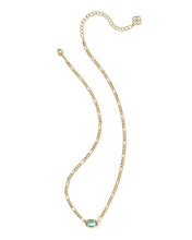 Load image into Gallery viewer, Kendra Scott Elisa Figaro Pendant Gold Necklace in Deep Aqua Illusion
