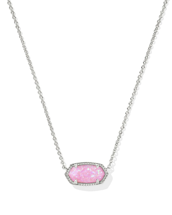 Kendra Scott Elisa Necklace in Silver/Carnation Opal