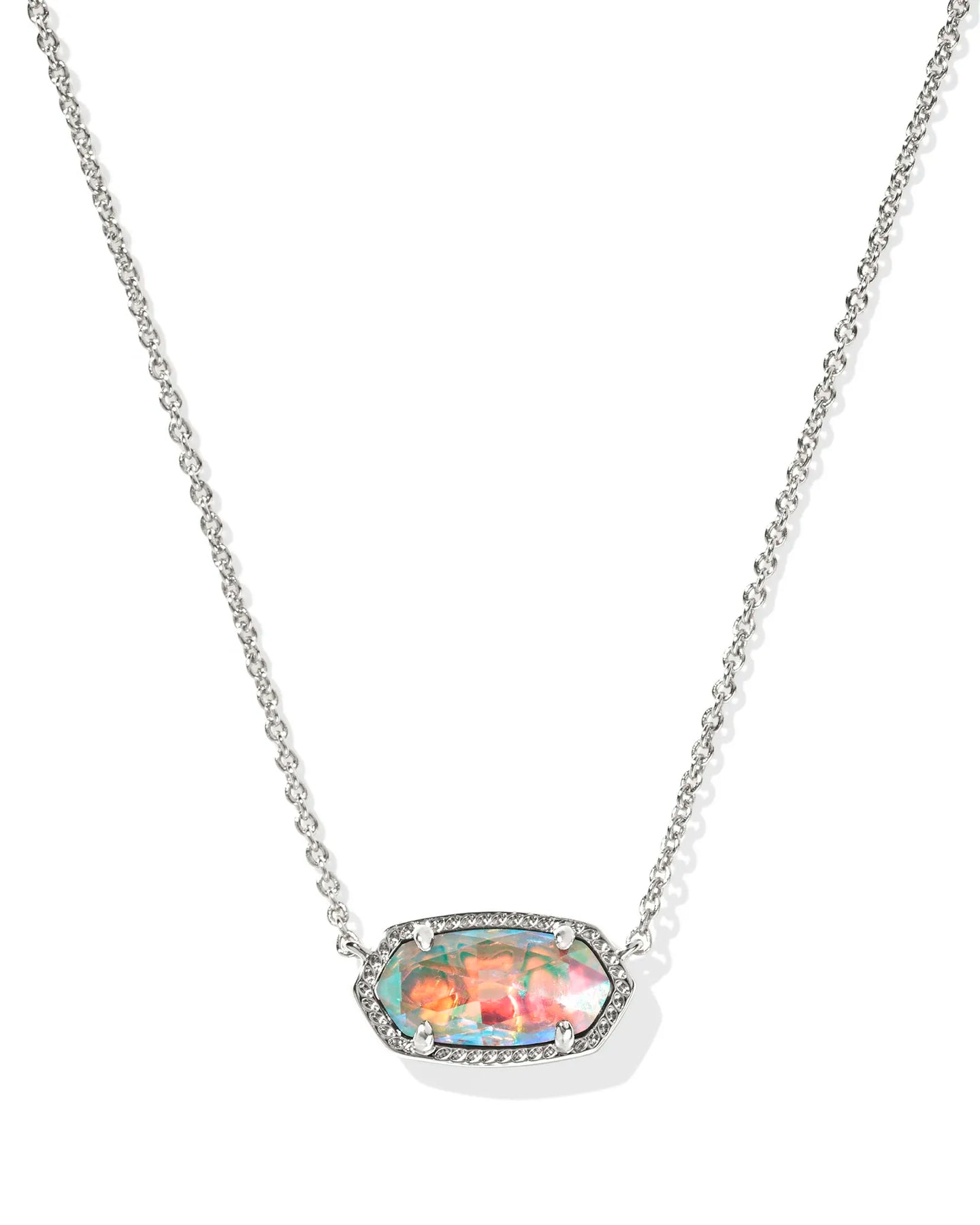 Kendra Scott Elisa Silver Necklace in Dichroic Glass