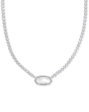 Load image into Gallery viewer, Kendra Scott Elisa Tennis Necklace in Silver/Ivory MOP