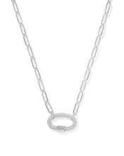 Load image into Gallery viewer, Kendra Scott Silver Emery Link Chain Necklace in White Crystal