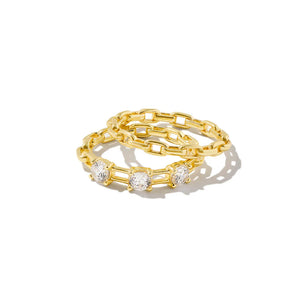 Kendra Scott Lexi Gold White Crystal Ring Set