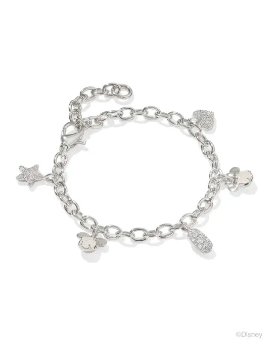 Kendra Scott Mickey Minnie Silver Charm Bracelet in Iridescent Mix