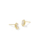 Kendra Scott Mini Ellie Luxe Huggie Gold Metal White CZ