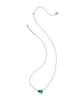 Kendra Scott Tatum Short Pendant Silver Necklace in Dark Green Mix