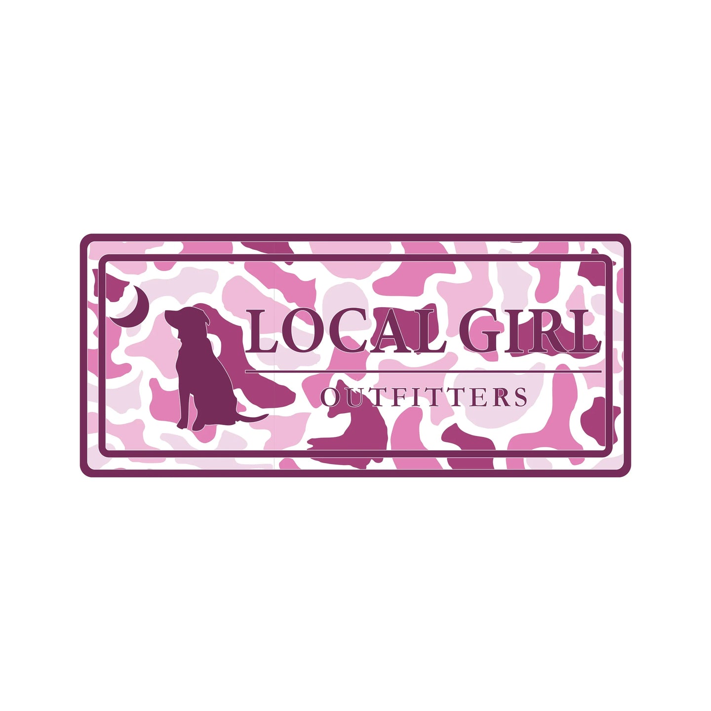 Local Girl Pink Localflage Plate Decal