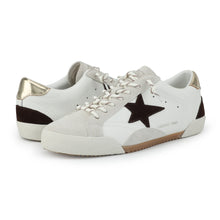 Load image into Gallery viewer, Vintage Havana Legend White/Grey Low Tops with Brown Stars