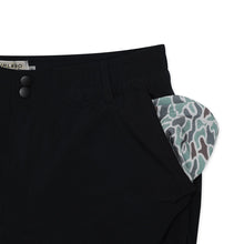Load image into Gallery viewer, Burlebo 5.5" Everyday Matte Black Shorts with Retro Duck Camo Pockets