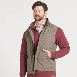 Southern Marsh Bryson Ripstop Stone Brown Quilted Vest