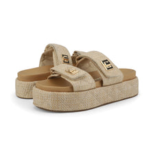 Load image into Gallery viewer, Vintage Havana Onya Quilted Wedge Sandal in Nude