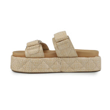 Load image into Gallery viewer, Vintage Havana Onya Quilted Wedge Sandal in Nude