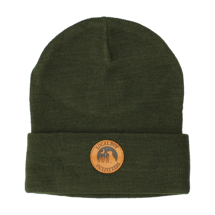 Local Boy Leather Patch Beanie