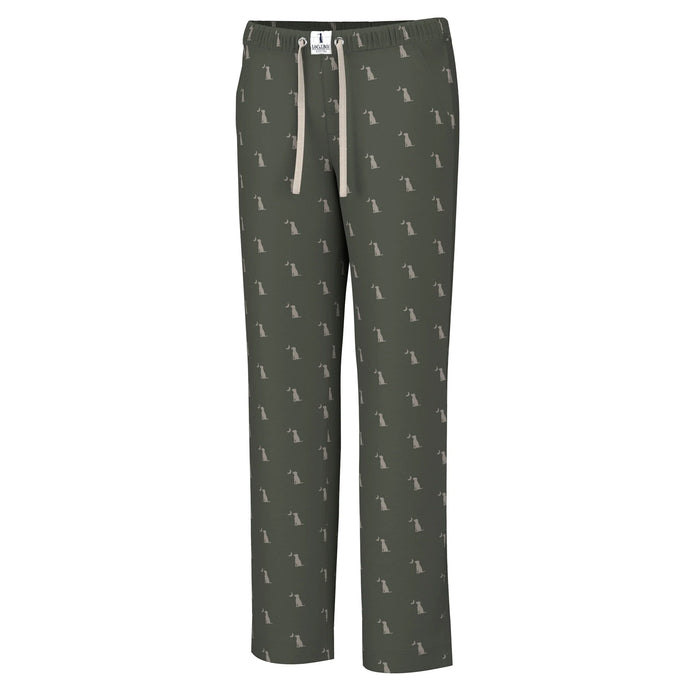 Local Boy Pajama Pants in Dark Olive Dog & Moon
