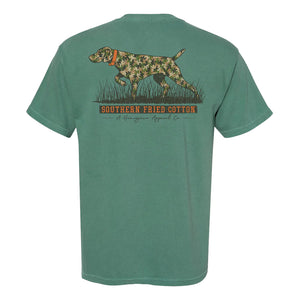 Southern Fried Cotton Old School Pointer SS Tee Green