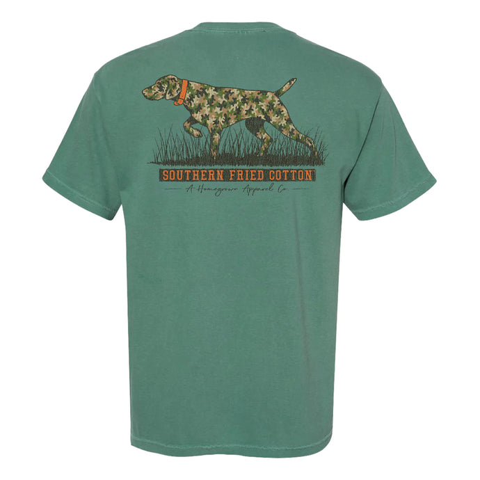 Southern Fried Cotton Old School Pointer SS Tee Green