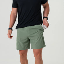 Load image into Gallery viewer, Burlebo Everyday Shorts in Light Sage with Fish Toss Pocket