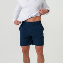 Load image into Gallery viewer, Burlebo 7&quot; Everyday Shorts in Deep Water Navy with Mayan Pocket