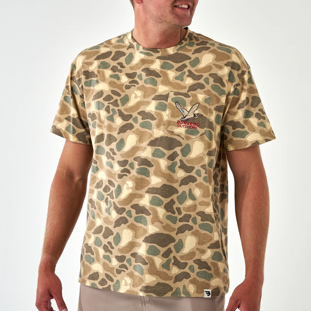 Burlebo Pintail Camo Flying Mallard Pocket SS Tee