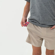 Load image into Gallery viewer, Burlebo Youth Light Khaki Everyday Shorts American Flag Pocket