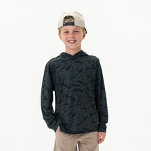 Load image into Gallery viewer, Burlebo Youth Performance Hoodie in Black Camo