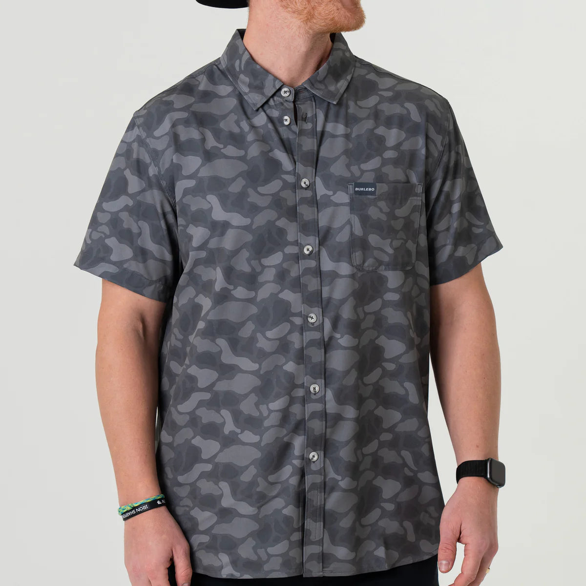 Burlebo Performance Button Up in Stone Camo