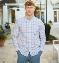 Load image into Gallery viewer, Southern Shirt Company Samford Check LS Dress Shirt Blue Pearl