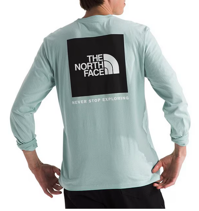 The North Face Men’s Box NSE LS Tee in Muted Pine