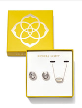 Load image into Gallery viewer, Kendra Scott Boxed Silver Elisa Mikki Gift Set in Ivory MOP