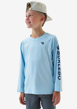 Load image into Gallery viewer, Burlebo Youth Rashguard in Light Blue and Navy