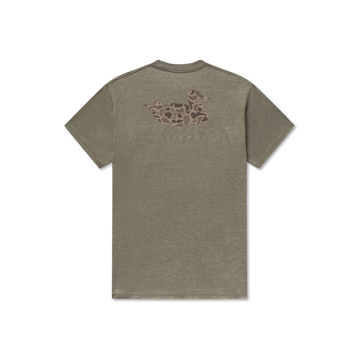 Southern Marsh Men's Retro Duck Originals Seawash Tee in Dark Olive