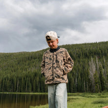 Load image into Gallery viewer, Burlebo Youth Sherpa Full Zip Jacket in Rocky Mountain Camo