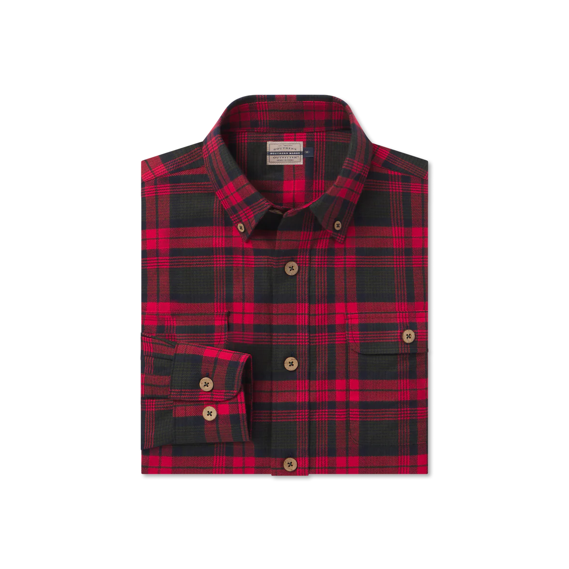 Southern Marsh Randolph Plaid Flannel in Navy&Red