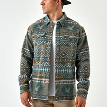 Load image into Gallery viewer, Burlebo Vintage Whitetail Aztec Heavyweight Flannel in Olive
