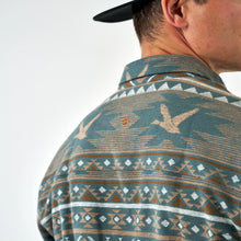 Load image into Gallery viewer, Burlebo Vintage Whitetail Aztec Heavyweight Flannel in Olive