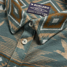 Load image into Gallery viewer, Burlebo Vintage Whitetail Aztec Heavyweight Flannel in Olive