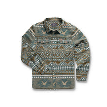 Load image into Gallery viewer, Burlebo Vintage Whitetail Aztec Heavyweight Flannel in Olive