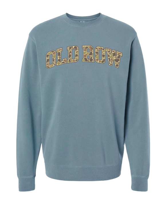 Old Row Camo Crewneck in Storm Blue