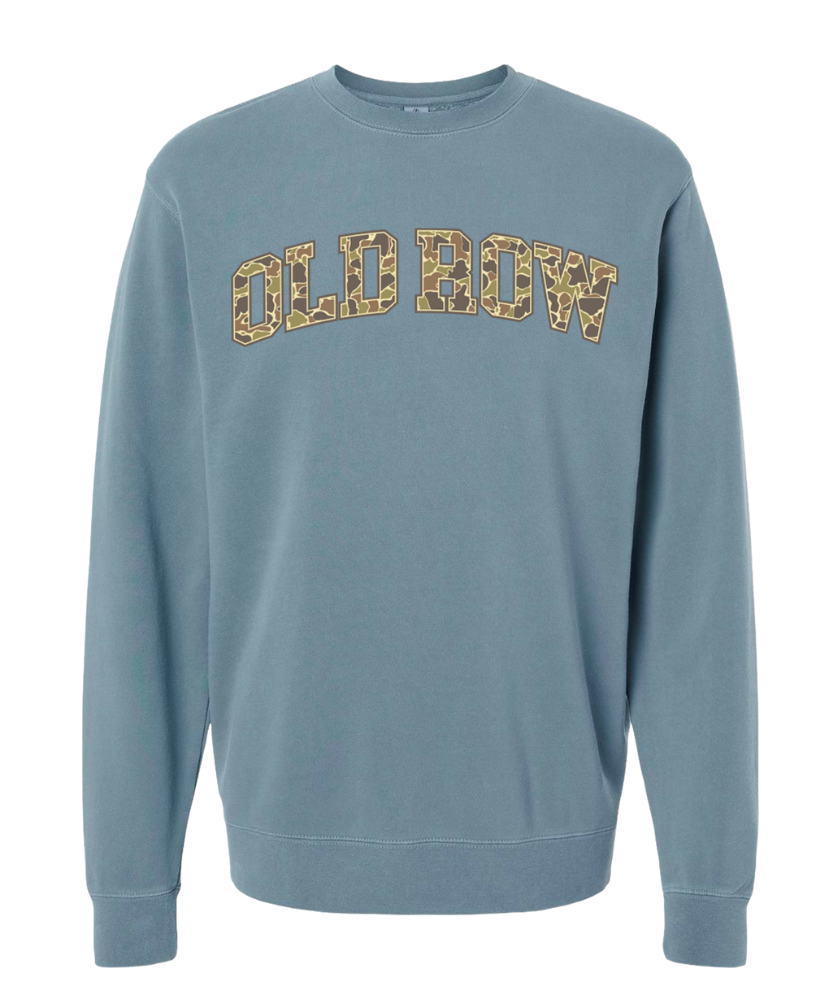 Old Row Camo Crewneck in Storm Blue