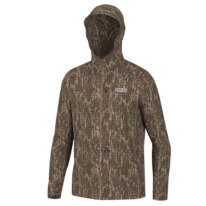 Local Boy Harvest Waffle Half Zip Hoodie in Bottomland