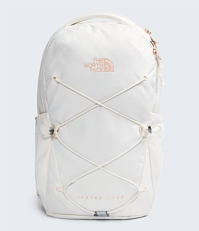coral and grey north face backpack The Women's Jester LUXE Metal Pink/Burnt Versatile Boutique while the large main compartment is perfect for carrying books and binders The North Face Women's Borealis