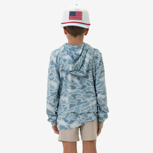 Load image into Gallery viewer, Burlebo Youth Performance Hoodie in Seaside Camo