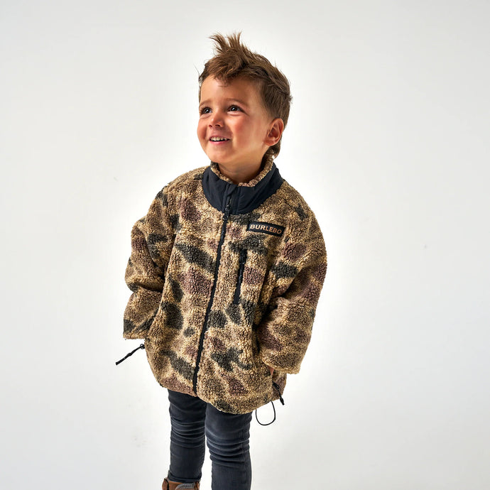 Burlebo Youth Sherpa Full Zip Jacket in Rocky Mountain Camo