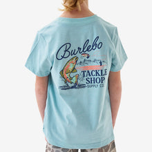 Load image into Gallery viewer, Burlebo Youth Tackle Shop SS Tee in Sky Blue