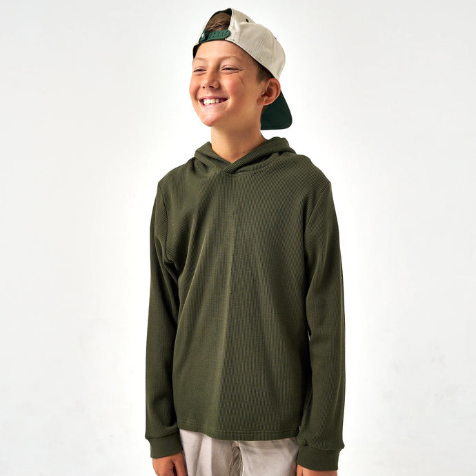 Burlebo Youth Thermal Hoodie in Mallard Green